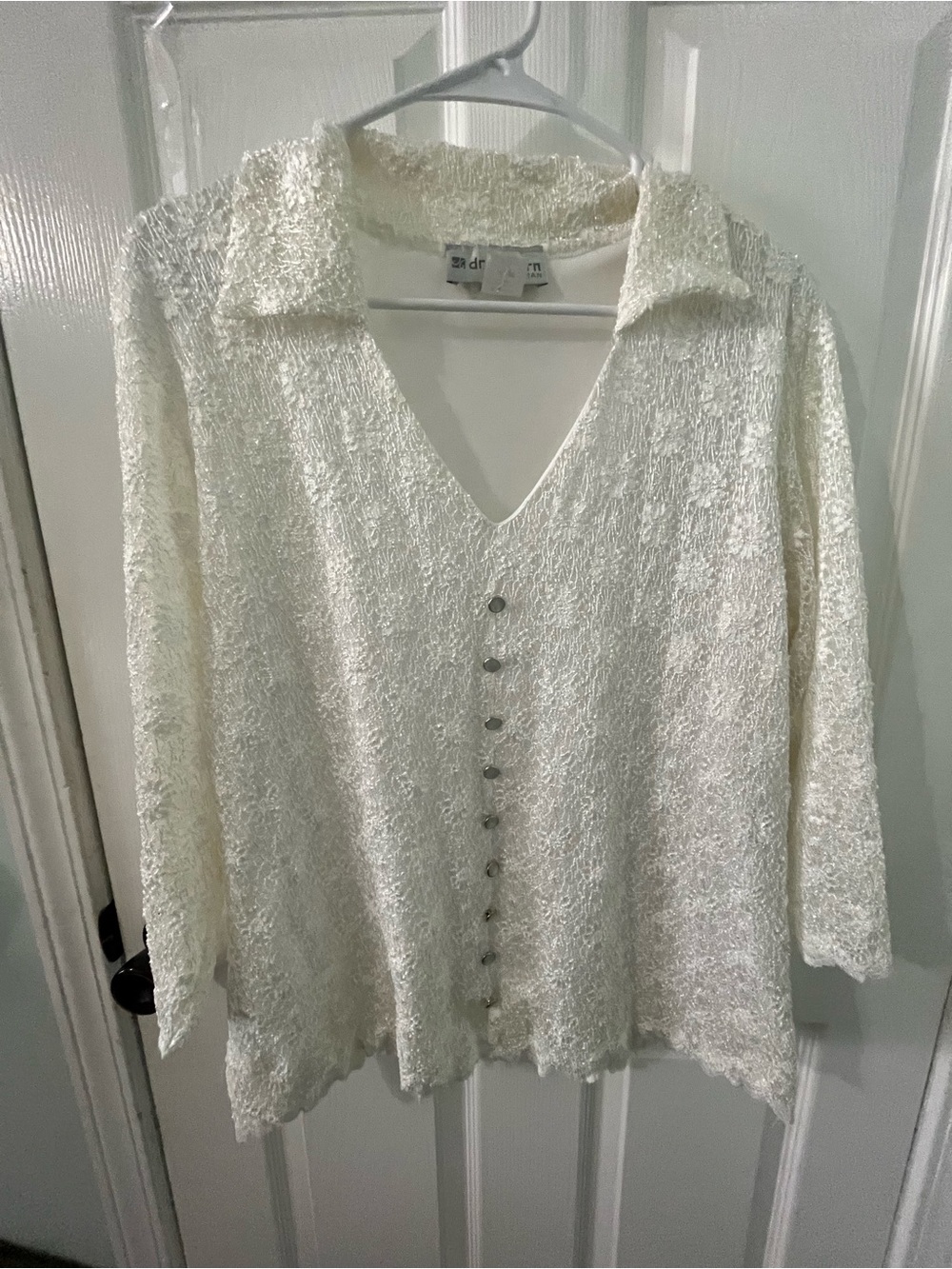 Women's Dressbarn Cream Button-Front Textured Blouse